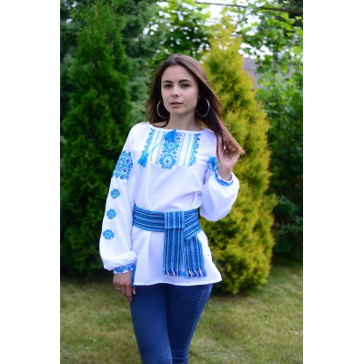Embroidered blouse "Sky Blue"